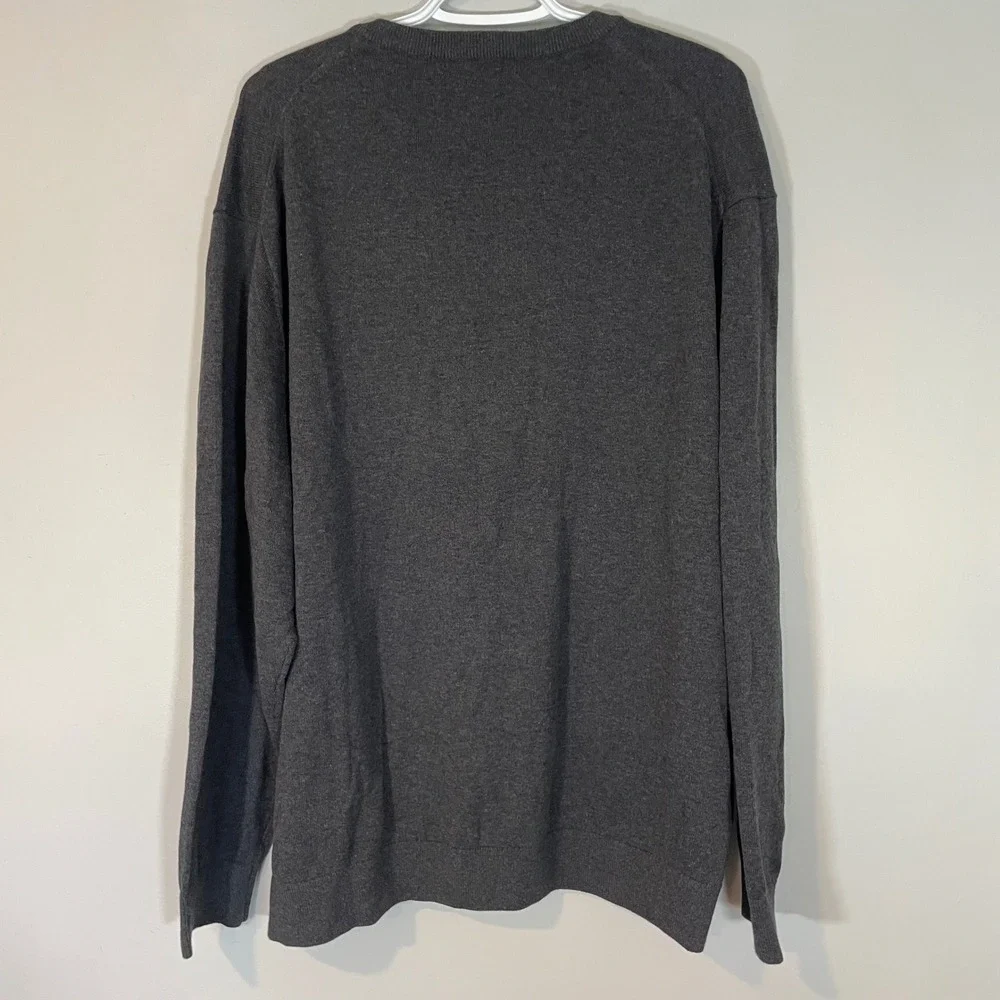 Daniel Cremieux Signature Supima Cotton‎ V-Neck Sweater Charcoal Gray XXL NWT